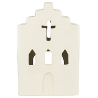 Ib Laursen Ljusstake Hus Kyrka Stillenat Creme 1
