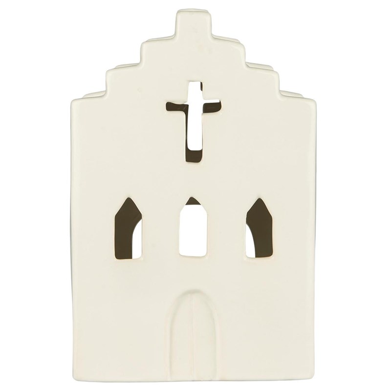 Ib Laursen Ljusstake Hus Kyrka Stillenat Creme 1
