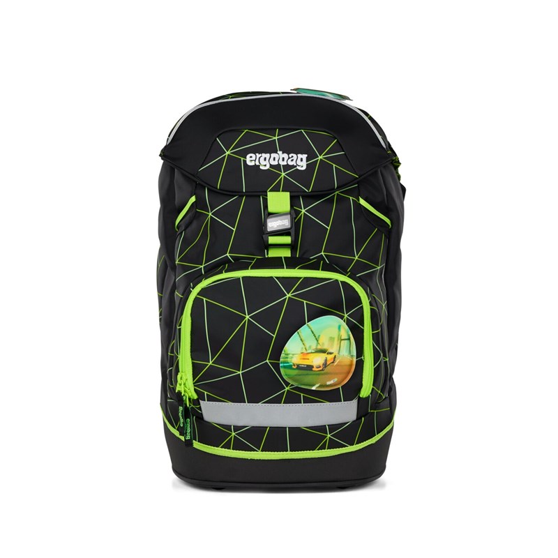 Ergobag Skolväska Prime CyBear Race  Svart- Neon 1