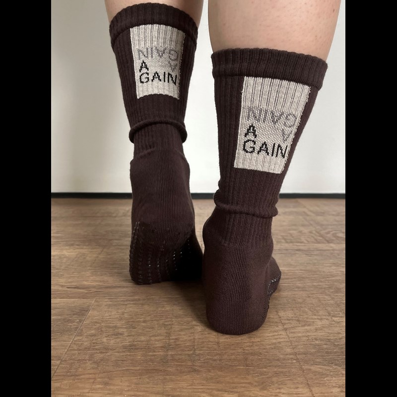 Again Yoga / Reformer Strømper M. Brun Str. 37-39 2