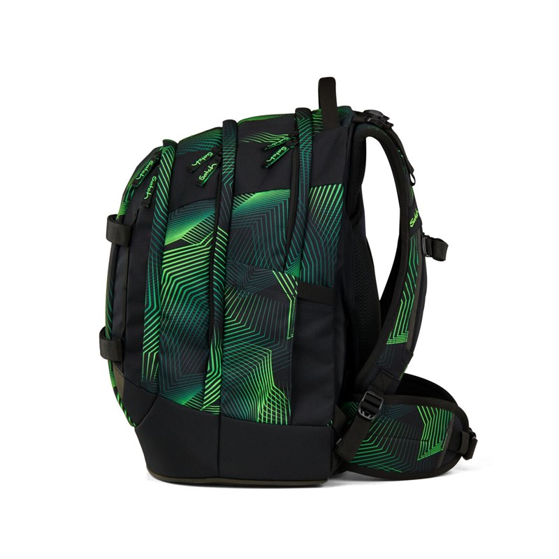 Satch Skolväska Pack Seismic Green Grönt mönster 6
