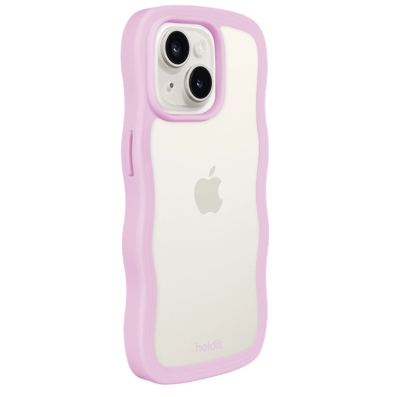 Holdit Mobilcover Wavy Transparent Lilla Iphone 15 3