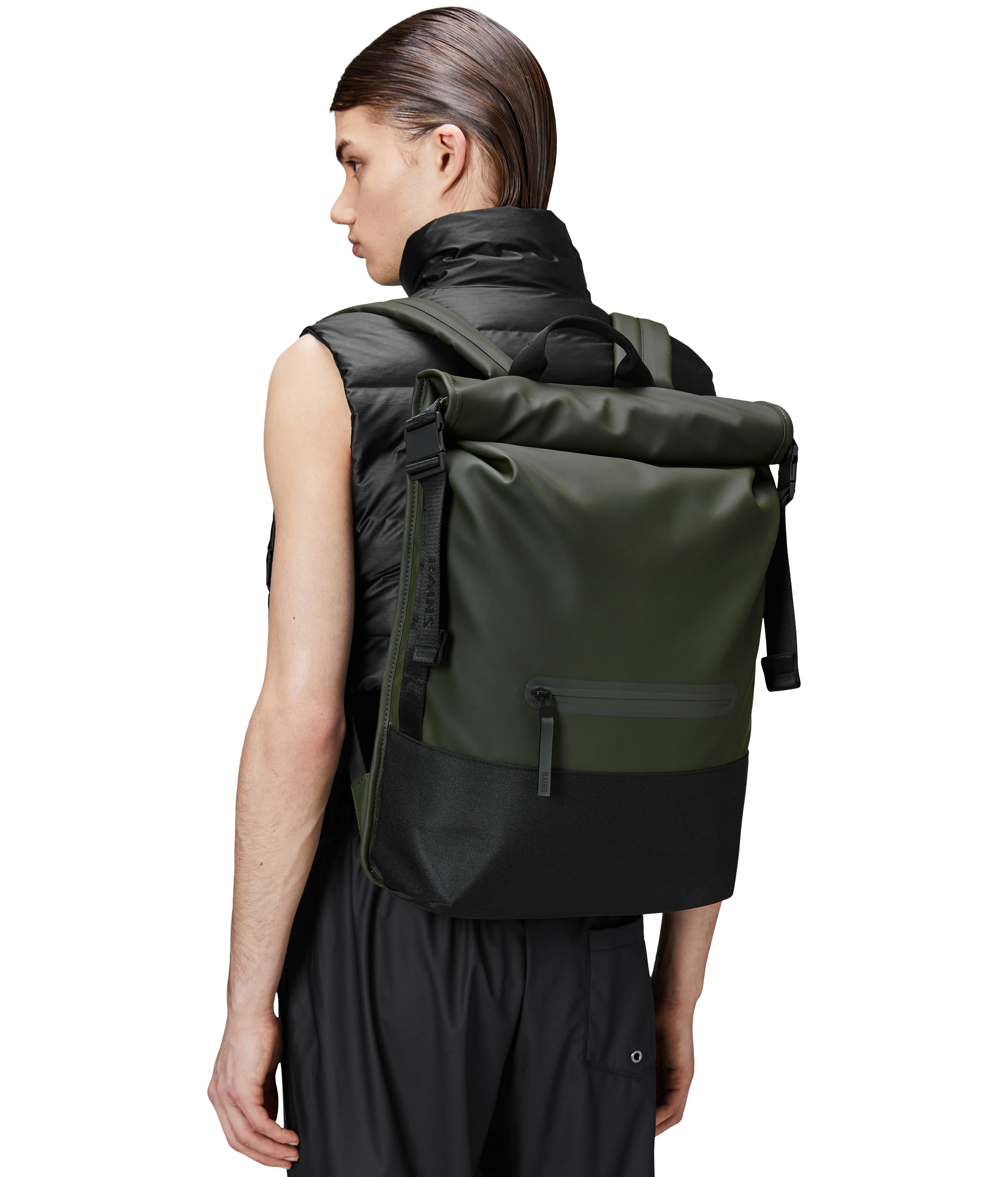 RAINS Rygsæk Trail Rolltop Backpack  Grøn 2