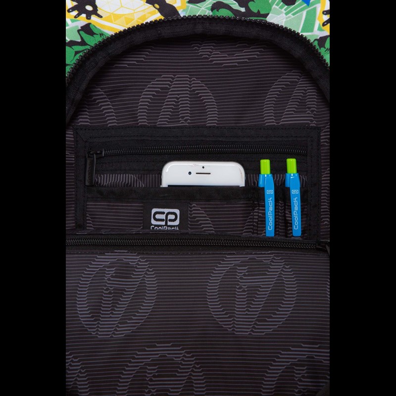 Coolpack Skoletaske Spark L LED  Grøn mønster 4