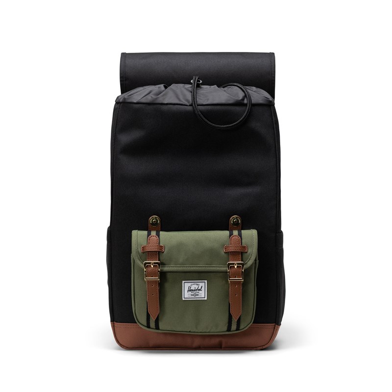 Herschel Rygsæk Little America Mid Sort/Grøn 4