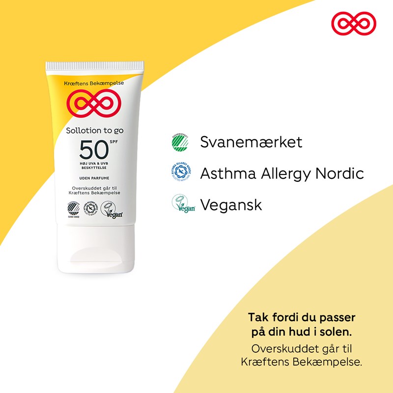 Kræftens Bekæmpelse Sollotion SPF50 TO GO Hvid 5