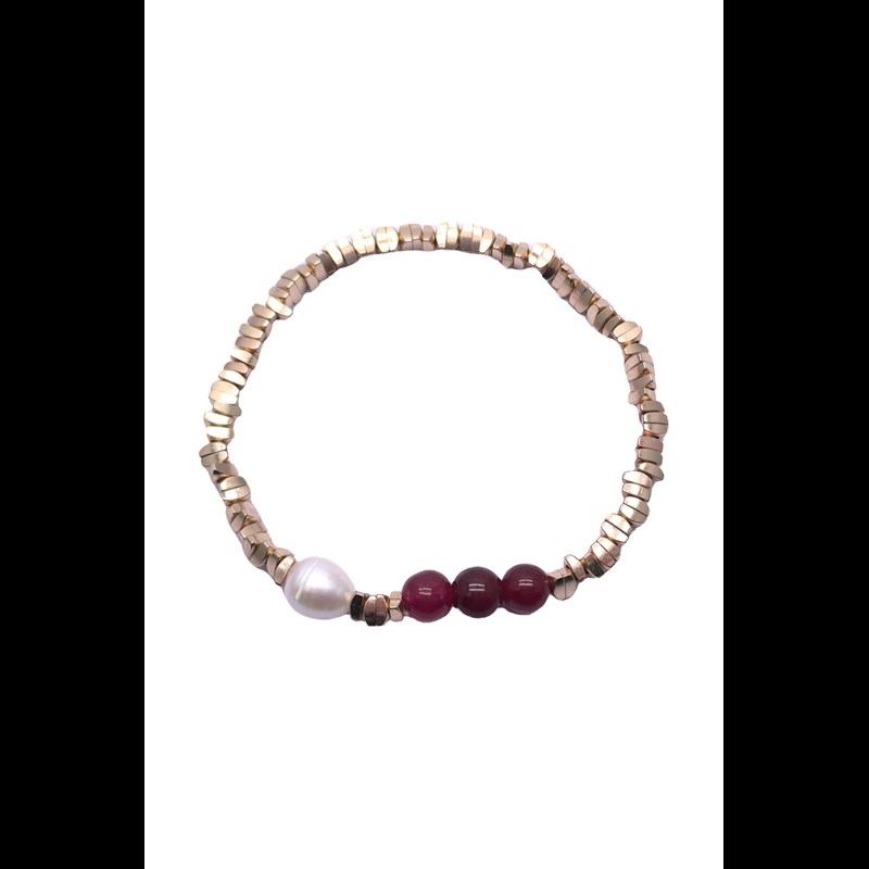 Conmé Armbånd Frida Pearl Mørk Bordeaux 1