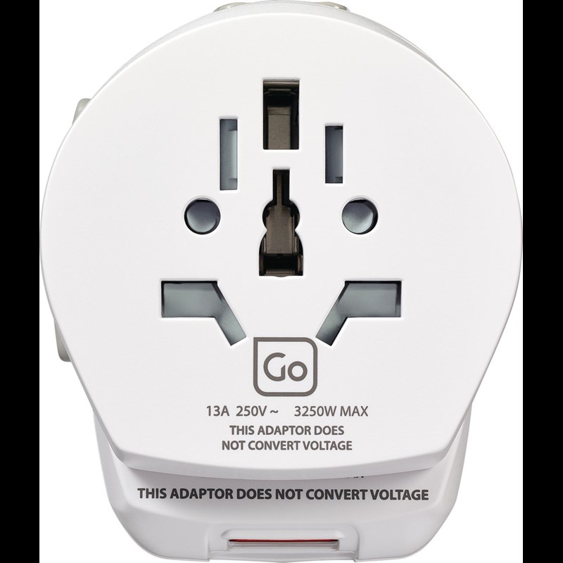 Go Travel Worldwide adaptor + USB Vit 10