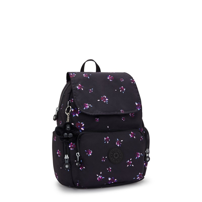 Kipling Rygsæk City Zip S Sort/med blomster 4