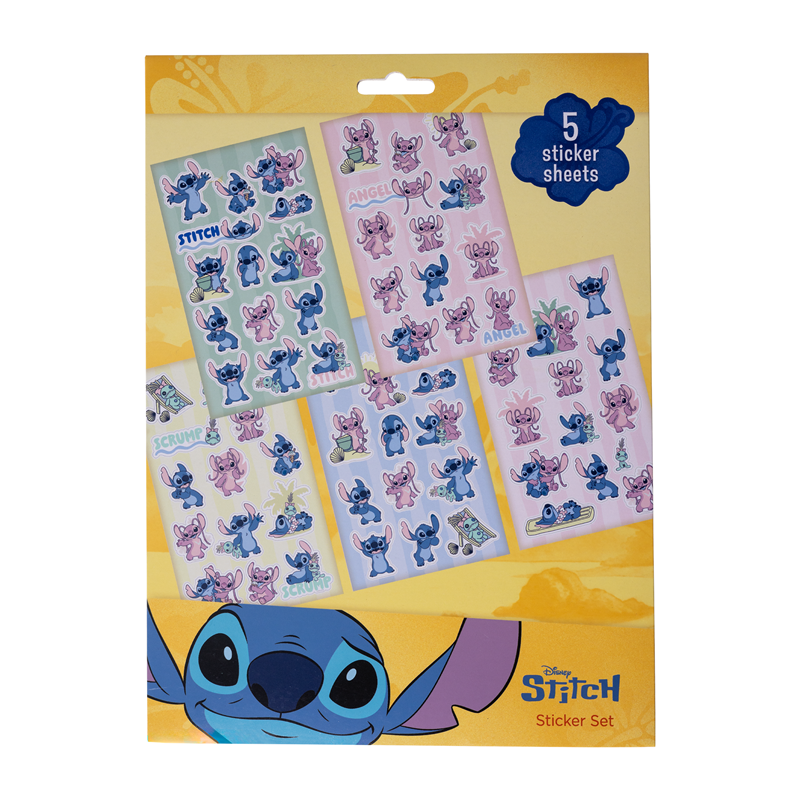 Stitch Klistermärkesset Lilo & Stitch Lila/ljusblå 2