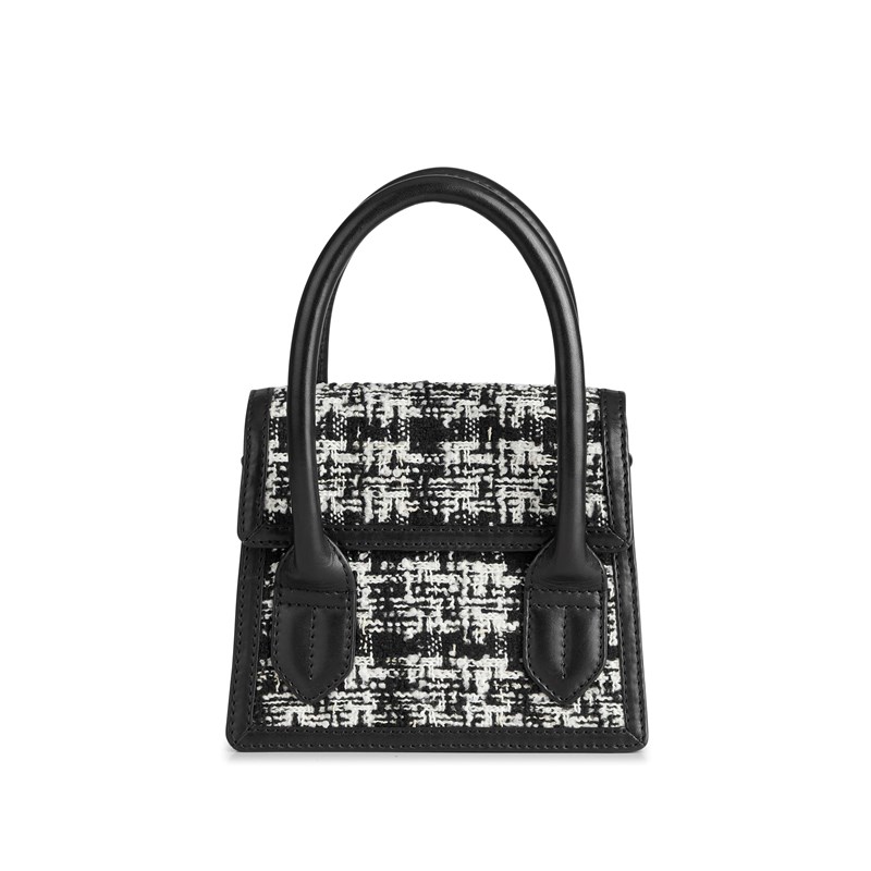 MARKBERG Håndtaske Vivienne Tweed Mix Sort/hvid mønster 7
