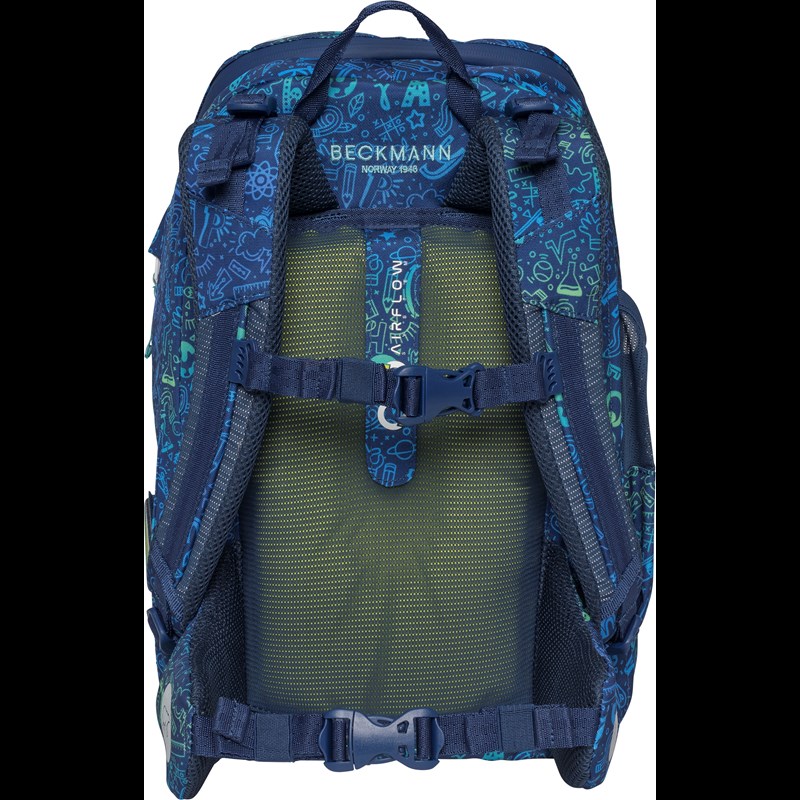Beckmann Skoletaske Active Air Science Blå/mønster 5
