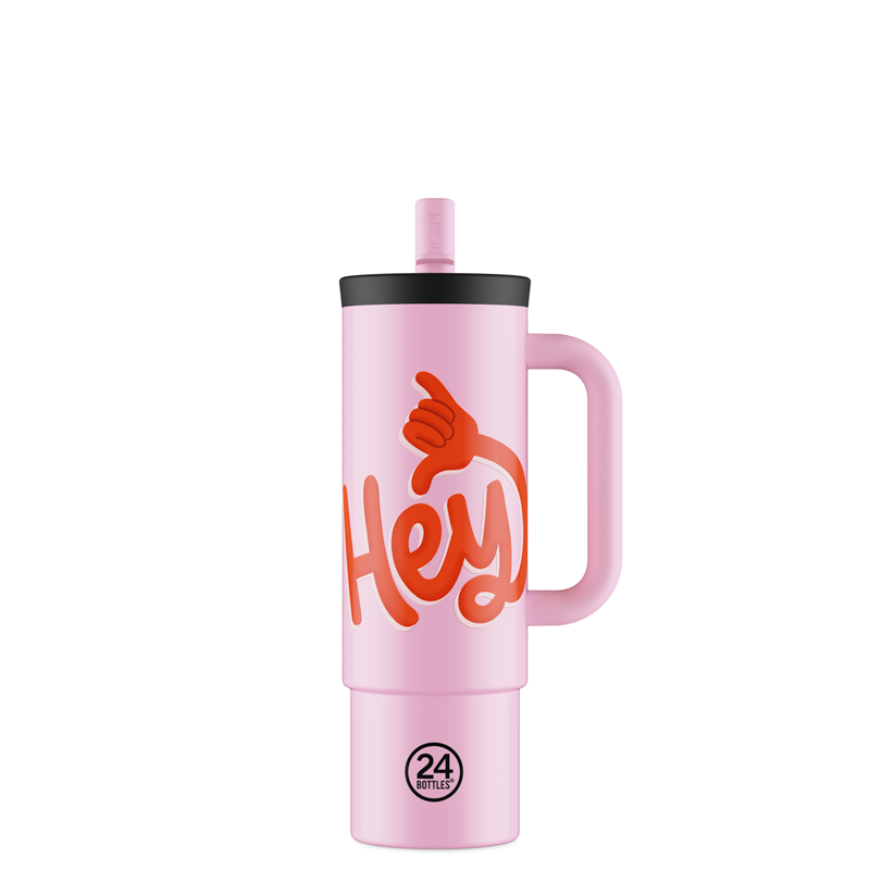 24Bottles Termokop Straw Cup Pink mønstret 1