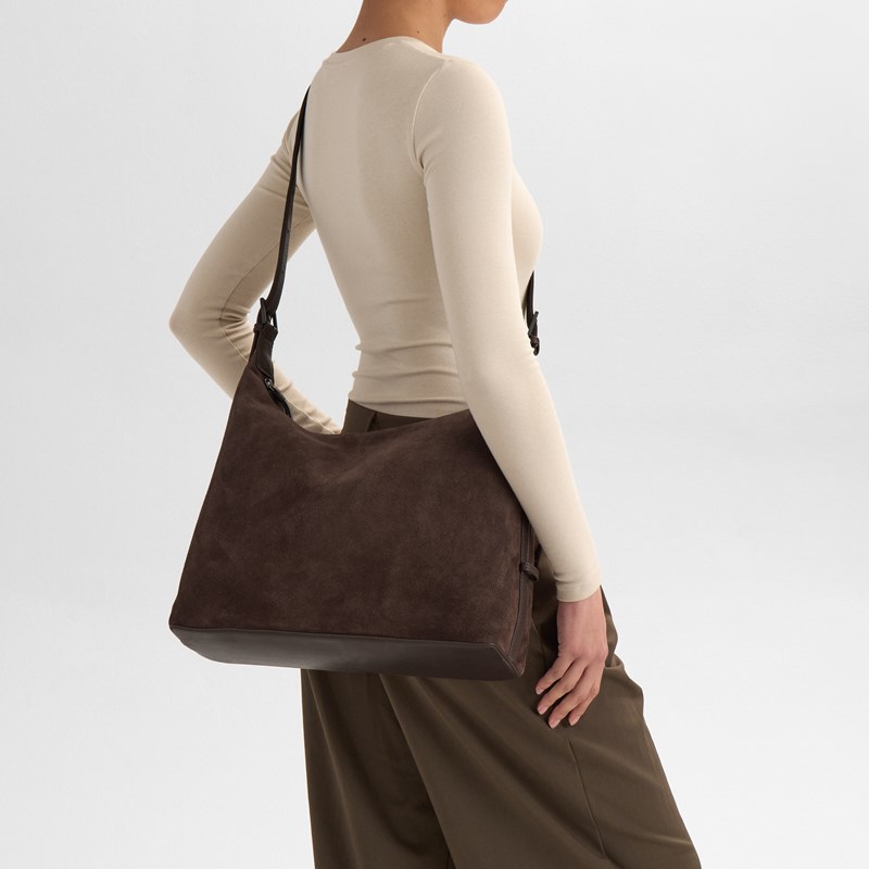MARKBERG Skuldertaske TribecaMBG Suede M. Brun 14" 2