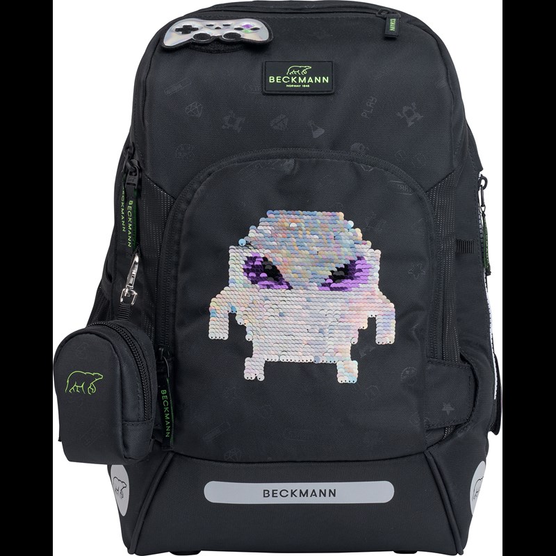 Beckmann Skoletaske Active Air Pixel Sort/Sort 2