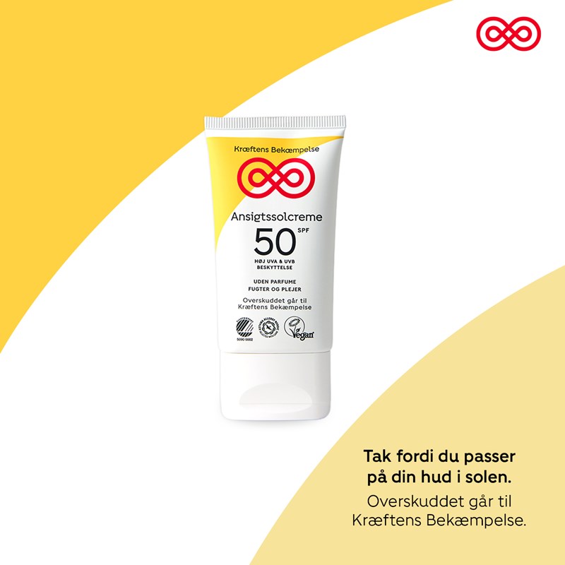 Kræftens Bekæmpelse Ansigtssolcreme SPF50 Hvid 3