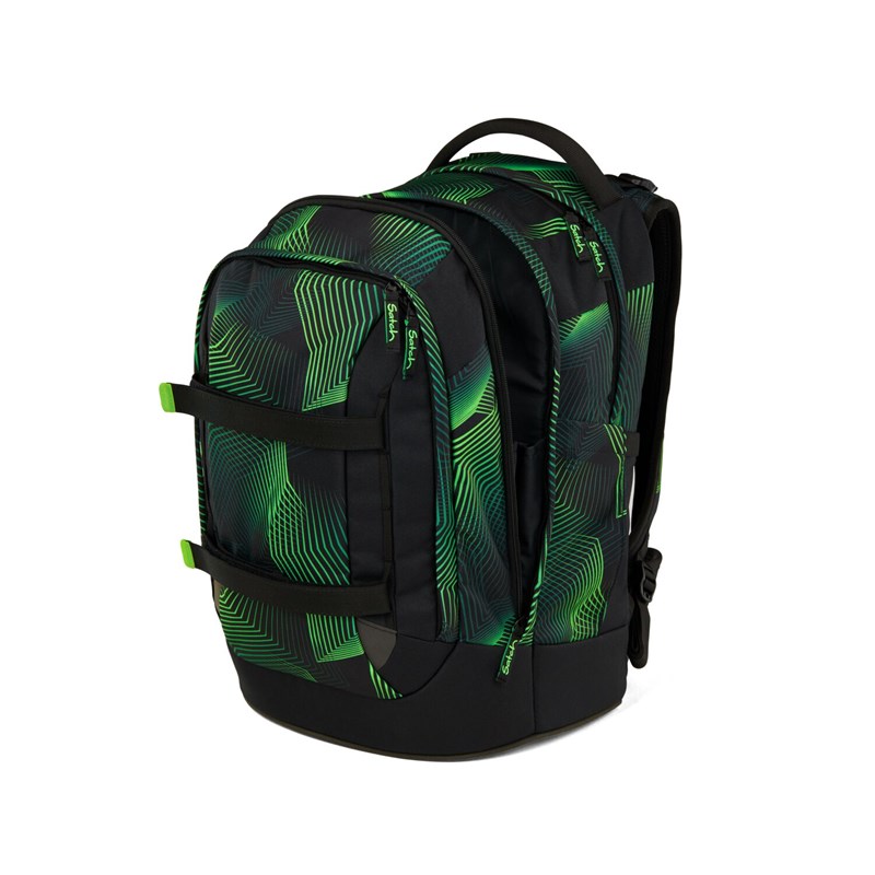 Satch Skolväska Pack Seismic Green Grönt mönster 8