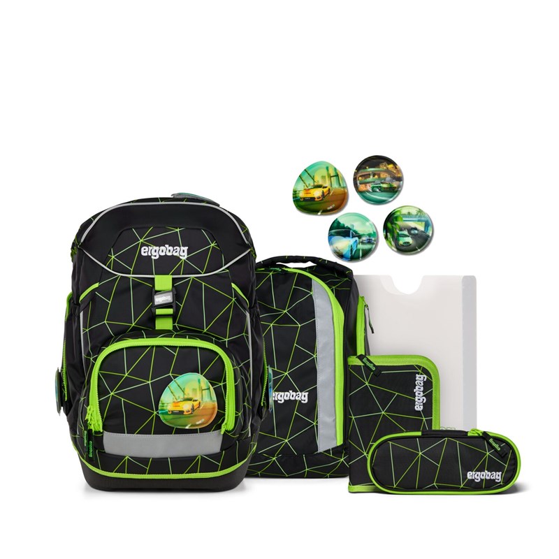 Ergobag Skolväskeset Pack CyBear Race Svart/Grön 1