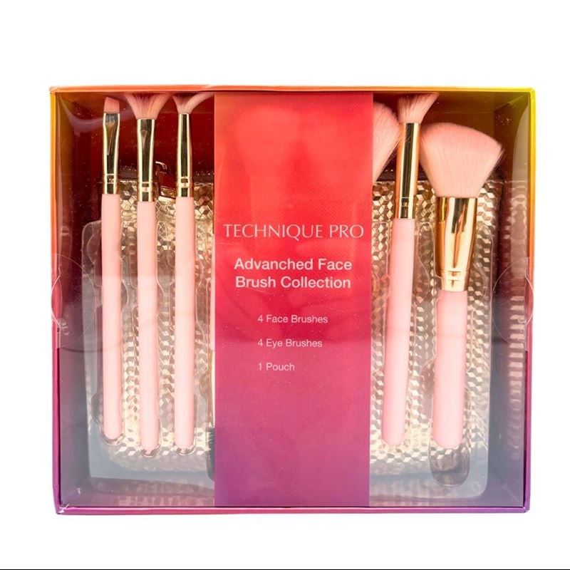 Technique Pro Advanced Face Makeupborstset Rosa 4