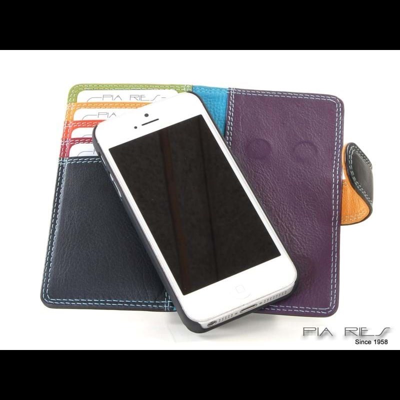 Pia Ries Mobilcover iPhone 5/5S m/RFID Sort m/strib 3