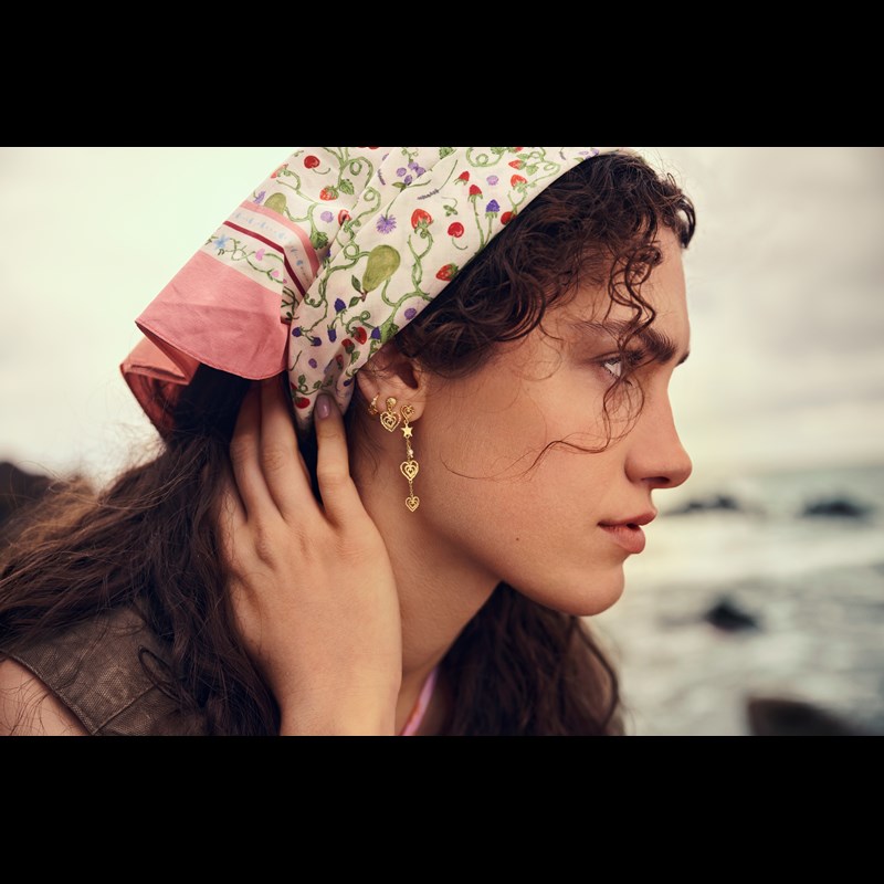 Maanesten Tørklæde Alina Garden Magic Koral 4