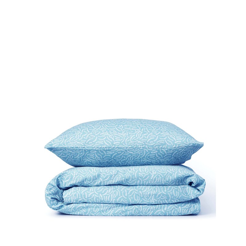 Rosemunde Sengetøj Blå m/hvide prikker 140x200 1