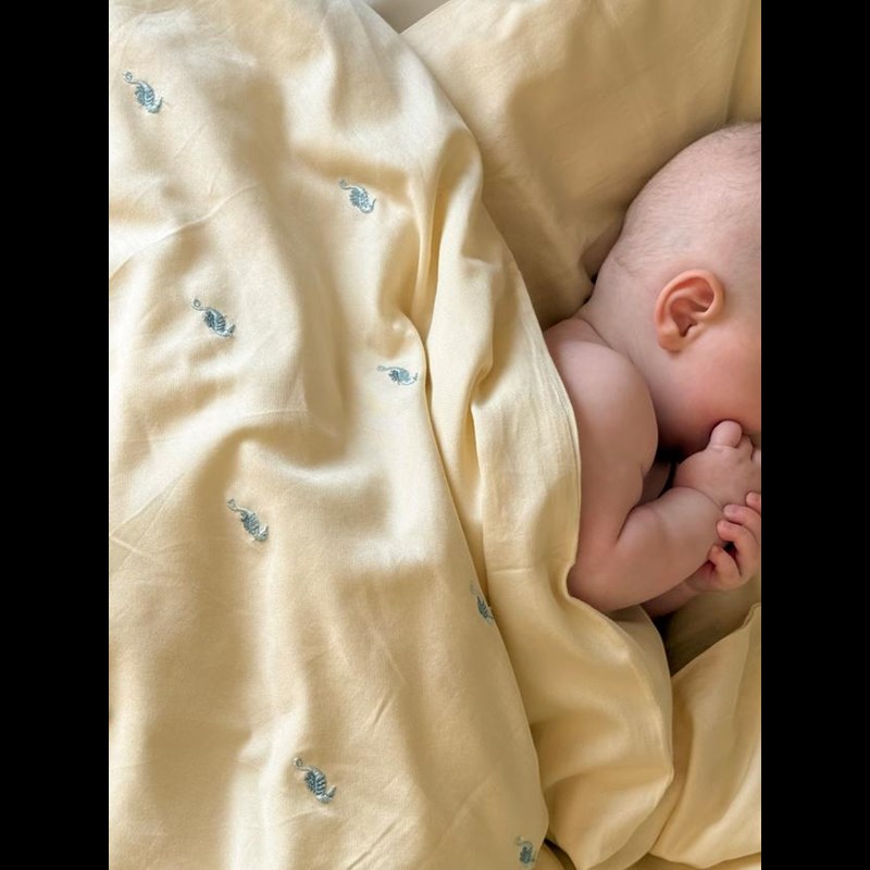 Cam Cam Copenhagen Sängkläder Baby Embroided Djurtryck 70x100 5