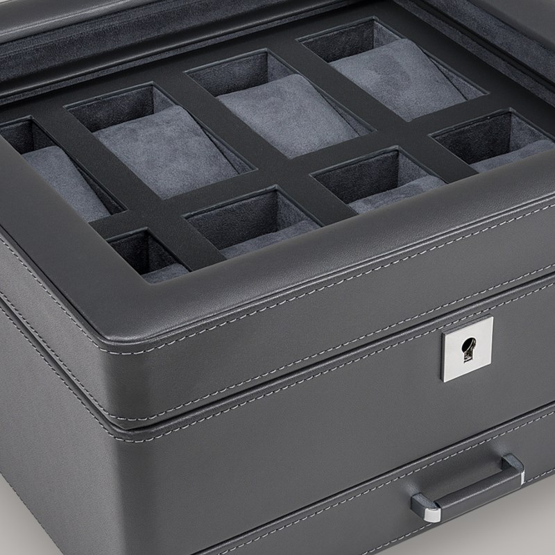 Windrose Urkasse 8 ure med skuffe Grå 8