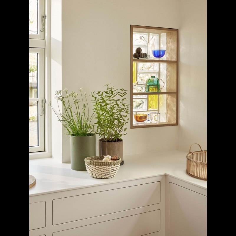 Hübsch Kurve Sæt  Palm Beige/grøn 2