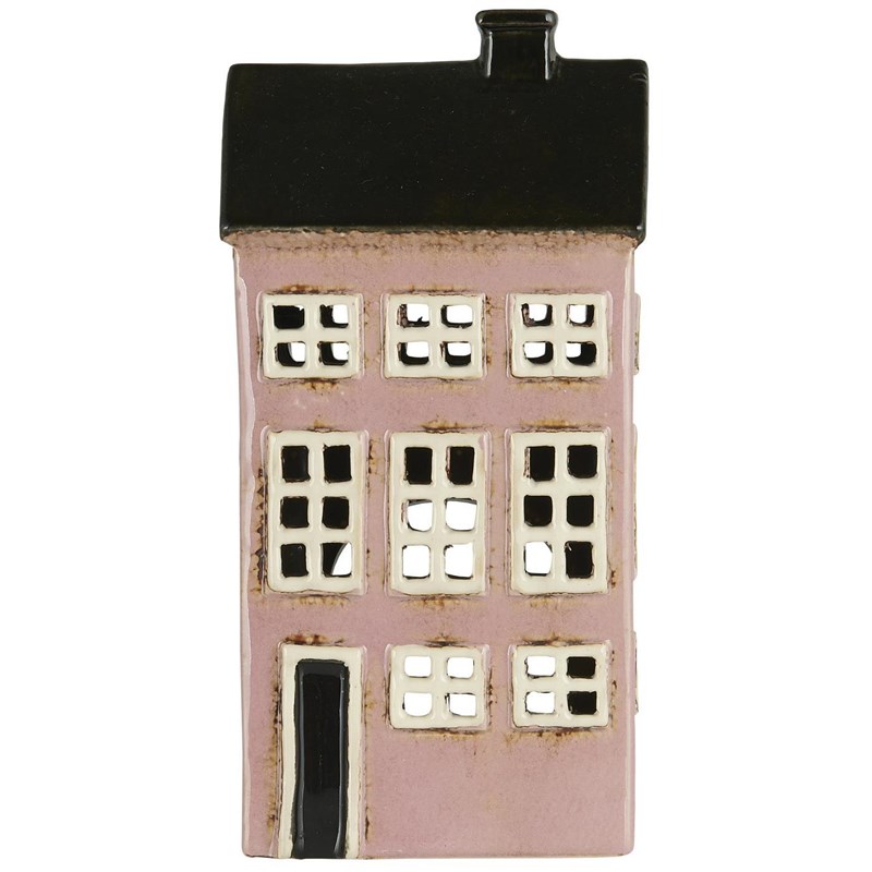 Ib Laursen Ljusstake Hus Nyhavn Rosa/Svart 1