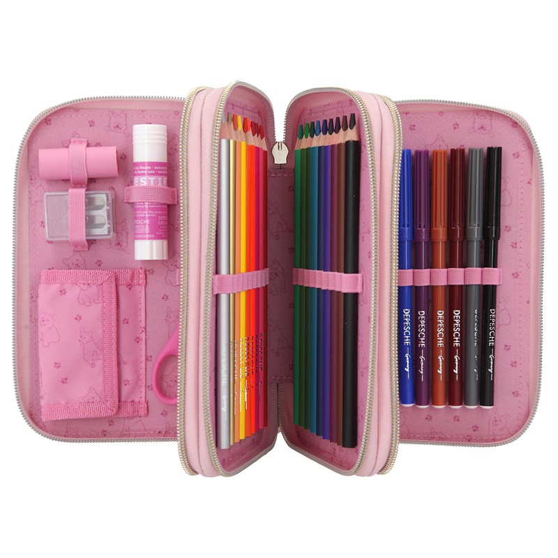 TOPModel Penalhus 3-lags med fyld Corgi Lyserød 6