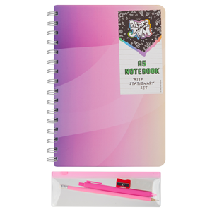 Den Anteckningsbok m skrivmaterial Rosa