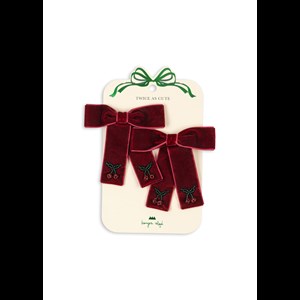 Konges Sløjd Hårspänne Juliette Bow 2-Pak Röd