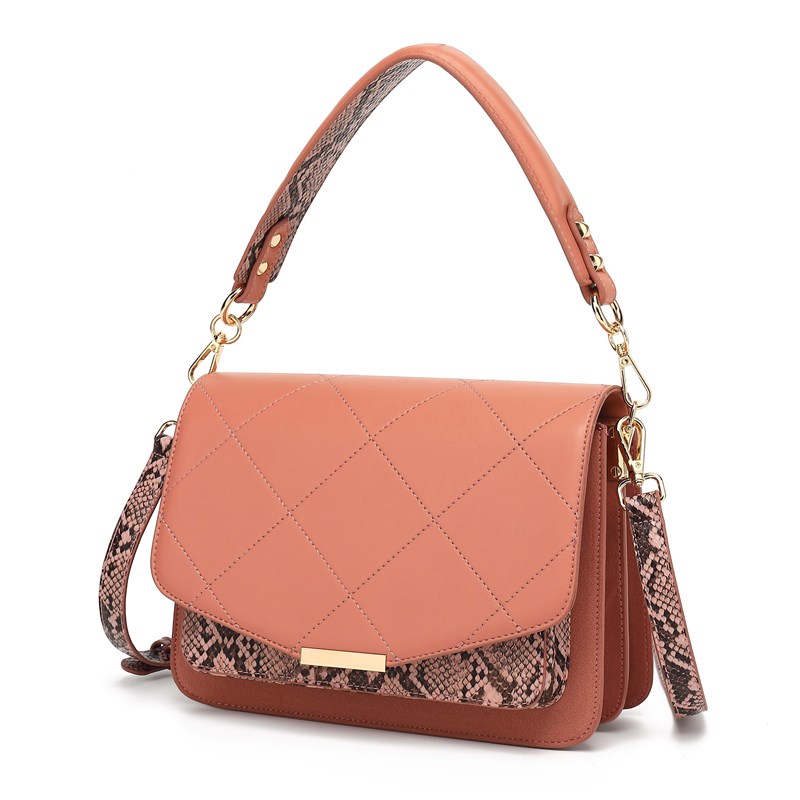 Noella Crossbody Blanca M Snake Rosa 2