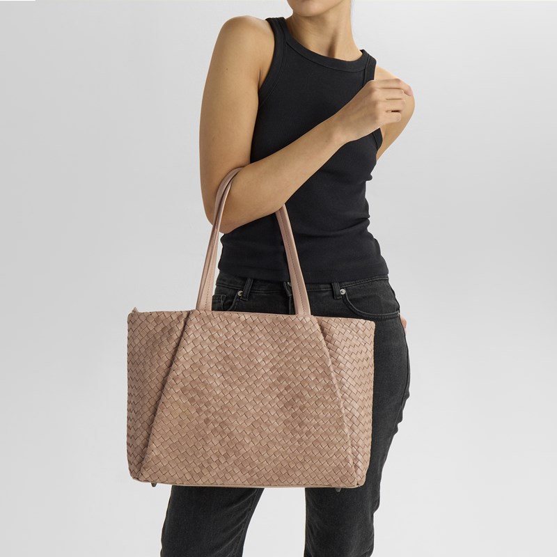 MARKBERG Shopper Sayambg Weave Mocca Brun 15" 2