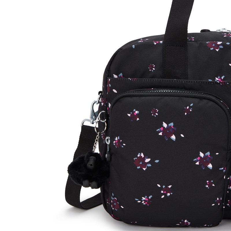 Kipling Sportväska Defea XL Svart/med blommor 15" 5