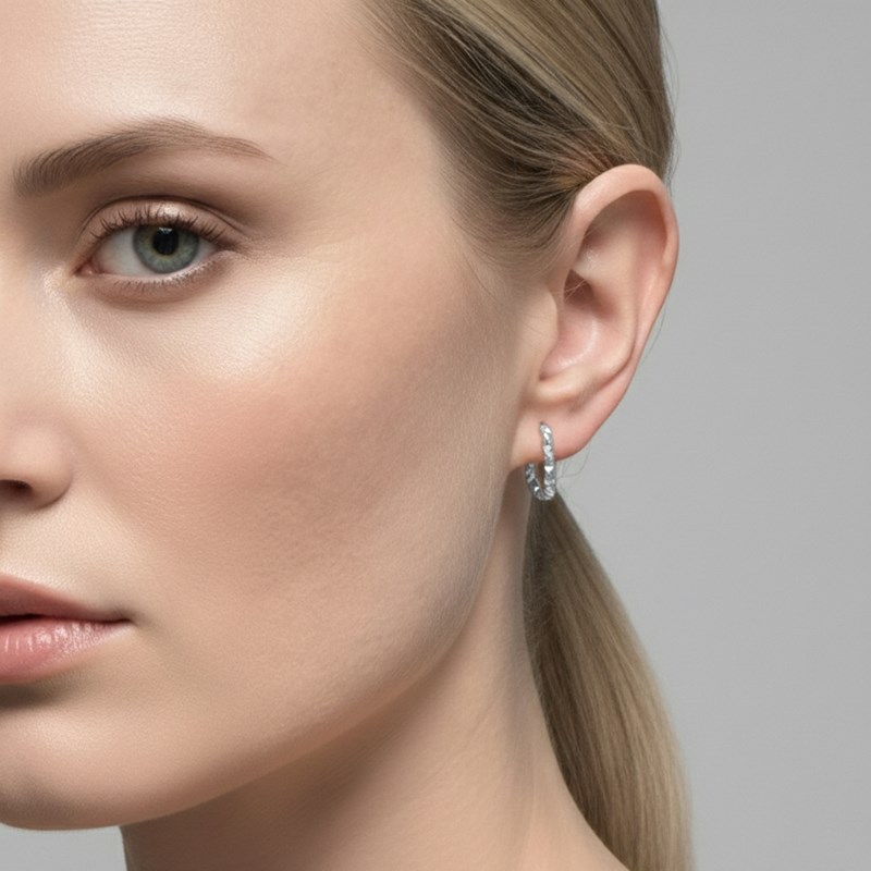 Conmé Øreringe Hoops Rome small Sølv 2