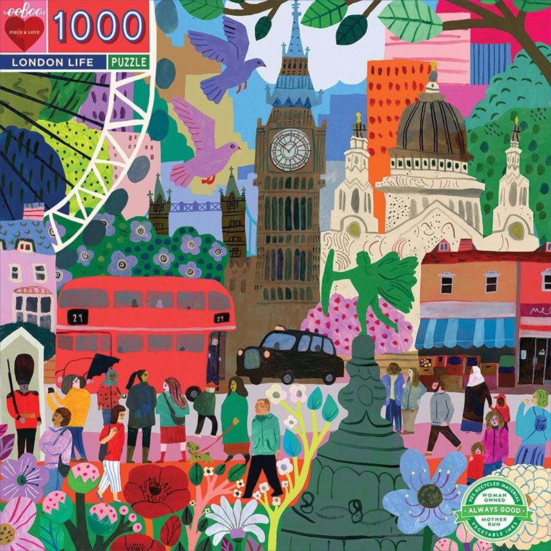 eeBoo Puslespil  Livet i London 1000 Mønstret 1