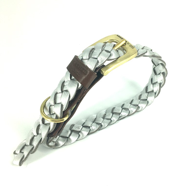 Leather by Beth Hundehalsbånd Miniflet Sølv Str S 5