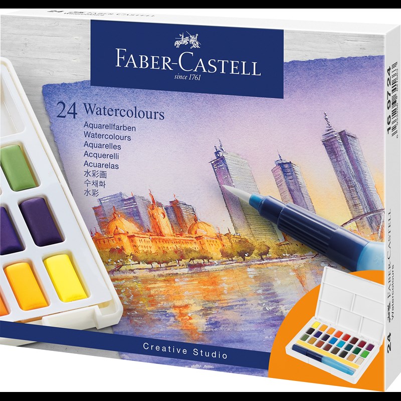 Faber-Castell Akvarellfärger m. Pensel 24 st Multi 1
