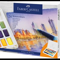 Faber-Castell Vandfarver med Pensel 24 stk Flerfarvet Faber-Castell Vandfarver med Pensel 24 stk Flerfarvet