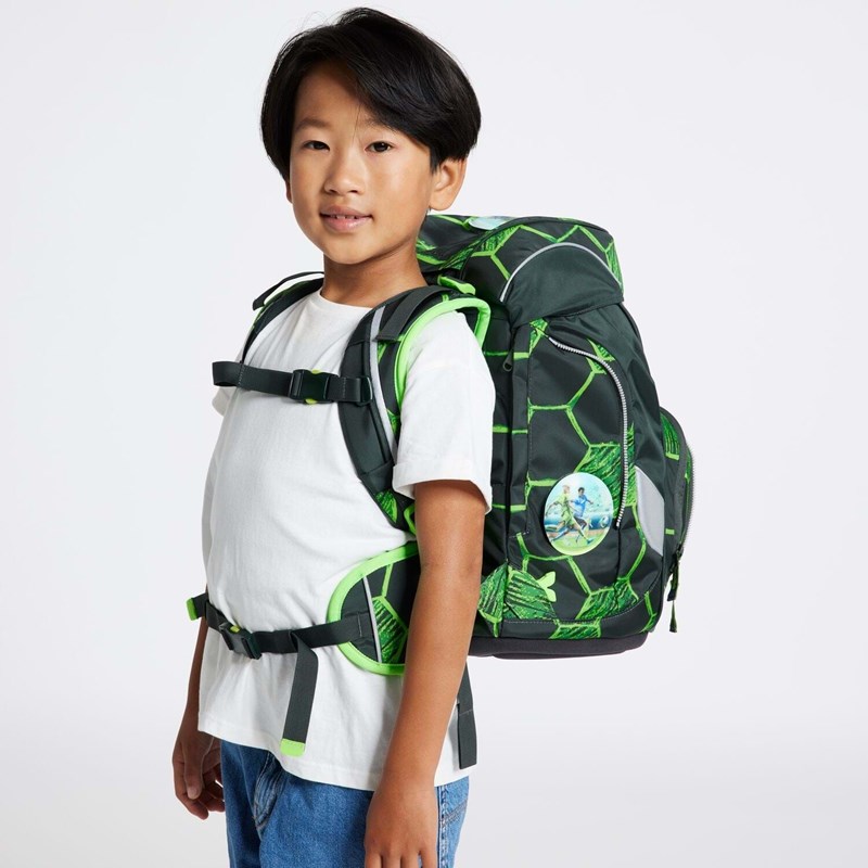 Ergobag Skoletaskesæt Pack KickBear Sort/Grøn 7