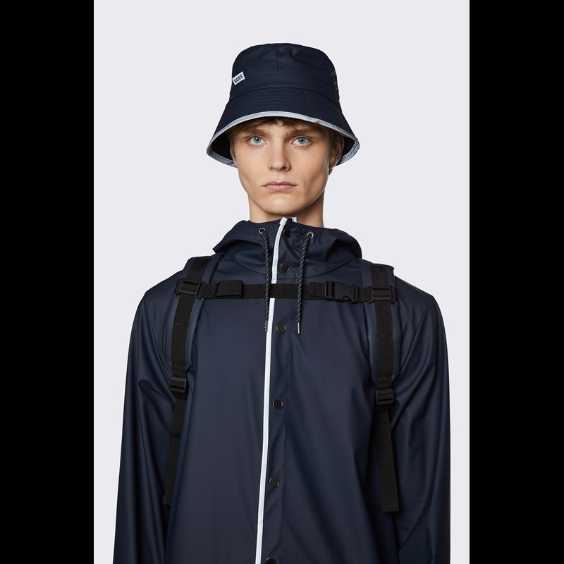 Rains Regnhat Bucket Hat Reflective Navy Str S/M 3