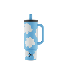 24Bottles Termokop Straw Cup Blå m/hvide prikker 1