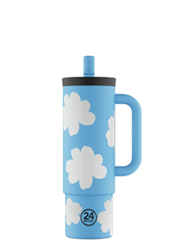 24Bottles Termokop Straw Cup Blå m/hvide prikker 1