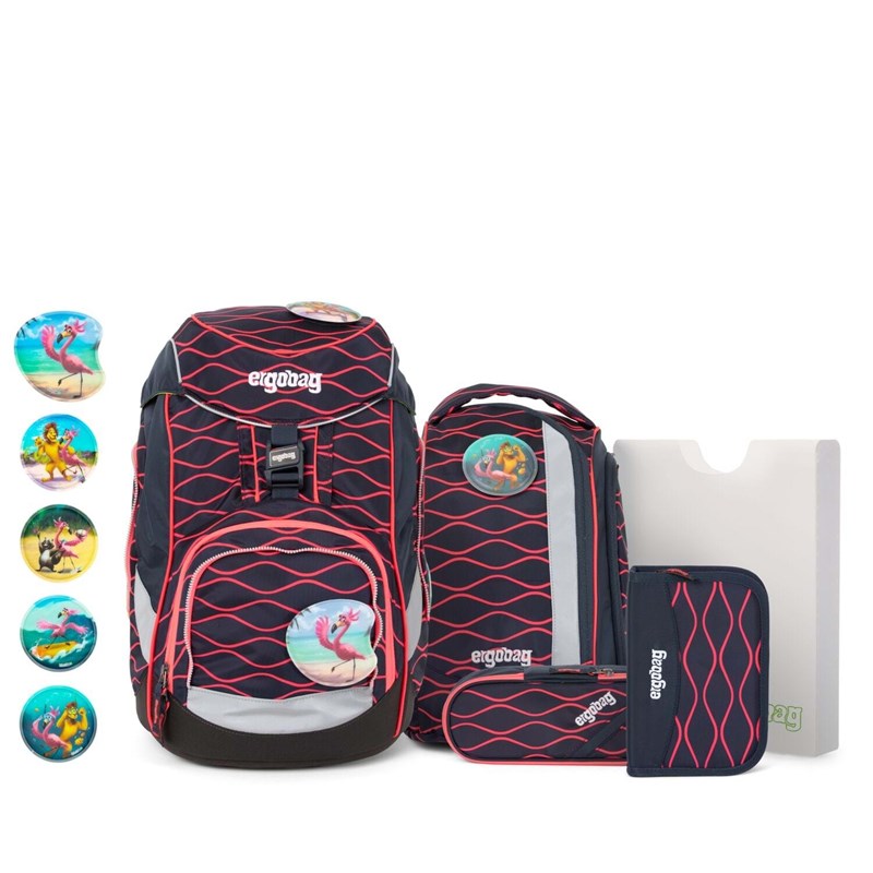Ergobag Skoletaskesæt Pack Lumi Surf Sort/Rød 1