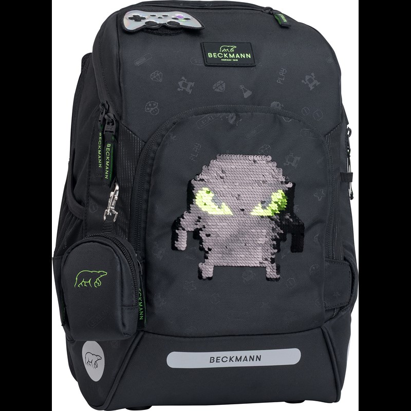 Beckmann Skoletaske Active Air Pixel Sort/Sort 3