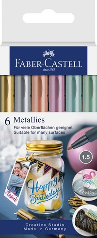 Faber-Castell Tusser Metallic pen 6 stk. Multi 1