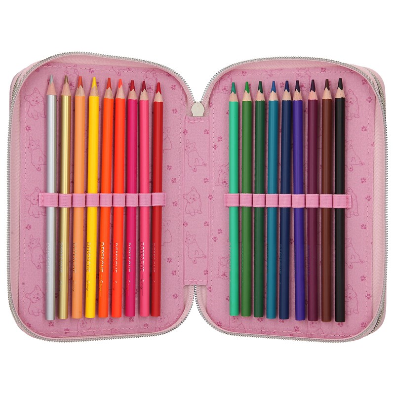 TOPModel Penalhus 3-lags med fyld Corgi Lyserød 4