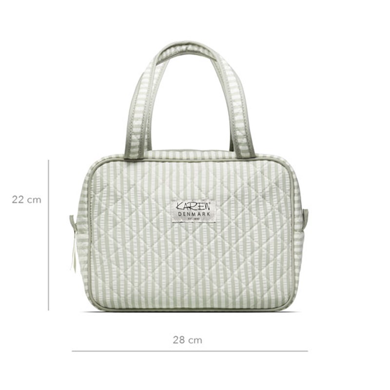 Karen Toilettaske  Hvid/grøn 3